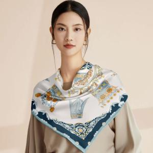 Silk Scarf 90cm Square Womens Luxury Top Wrap and Headgear Bandanna