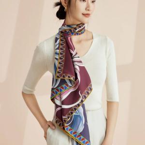 New Style Big Size Silk Scarf 90cm Square Fashion Woman Silk Scarf Shawls Factories China