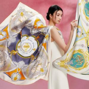 100% Silk Scarves Printing Service Designer Foulard En Soie Silk Bandana Women Square Custom Silk Scarf