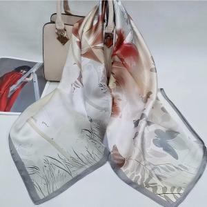 90cm Square Women's Silk Scarf 100% Natural Silk Scarf Digital Printing Factory Wholesale Scarf
