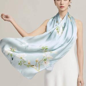 Fashion Ladies Silk Hair Ribbons Headscarf Silk Scarves Custom 100% Real Silk Scarf