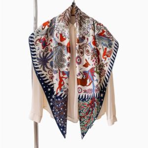  Women Twill Scarf Big Square Style Fashion Ladies Silk Colorful Accessory Neck Square Scarf