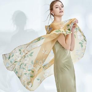 High-Grade Elegant Women' Silk Shawl Silk Long Scarf China Silk Scarf Four Seasons