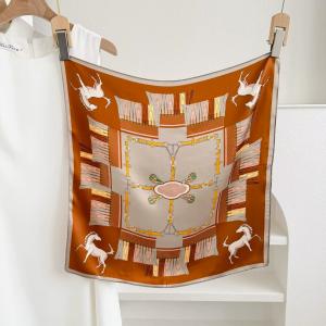 Custom Digital Printing 100% Silk Scarf High Quality Promotional Breathable Silk Bandana Silk Square Scarf